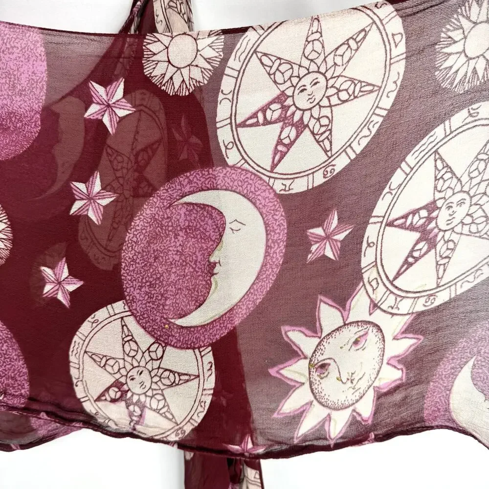 Celestial Star & Moon Skinny Scarf
